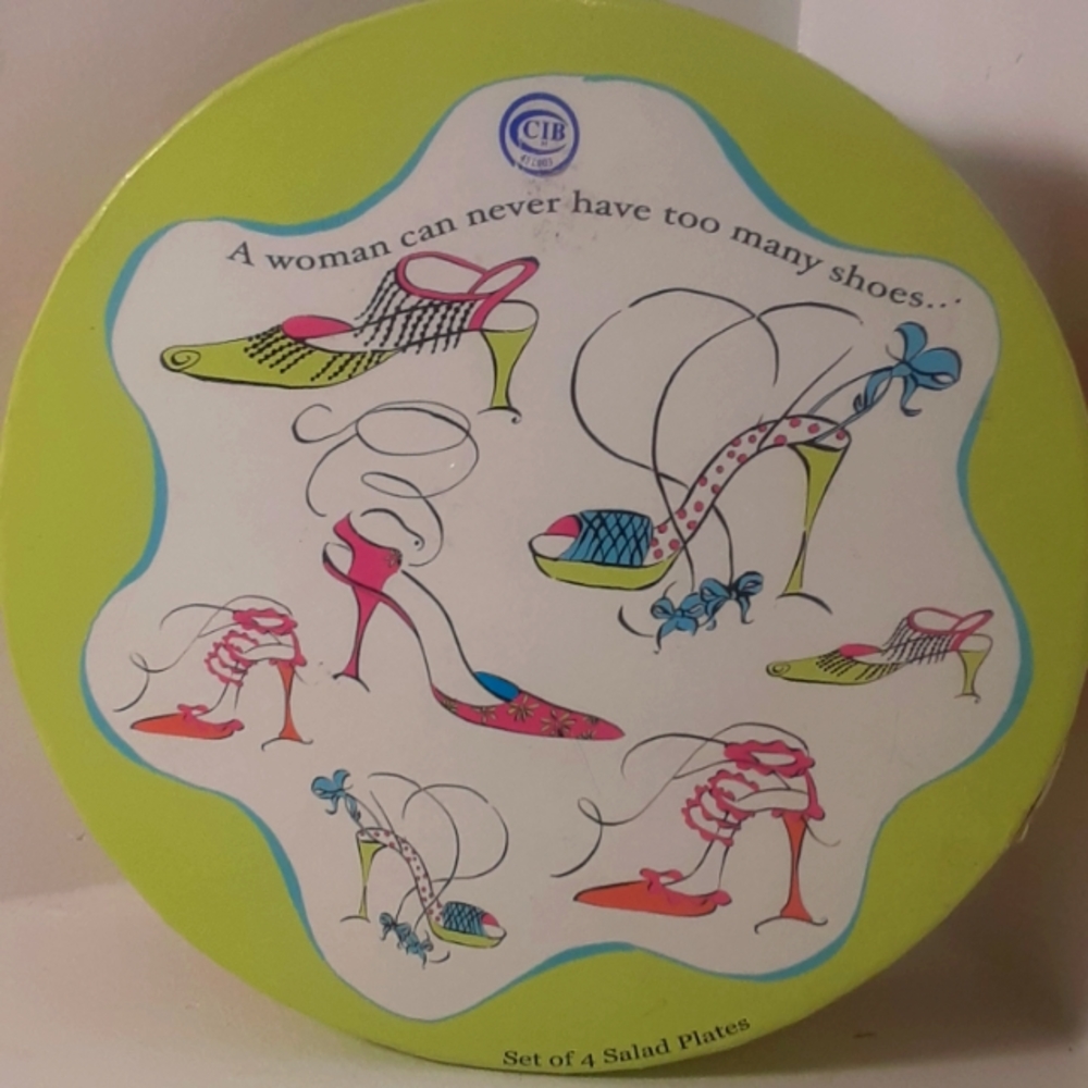 4 Shoe picture salad plates